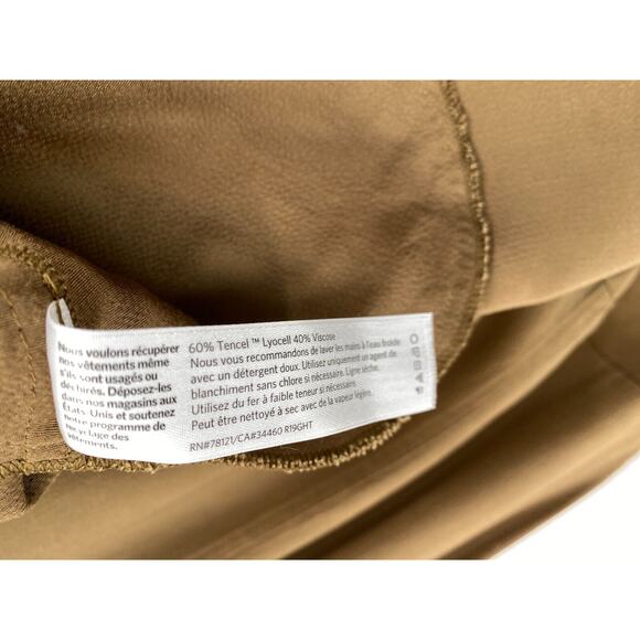 EILEEN FISHER Dress XS Shift Tencel Viscose Scoop Neck Long Sleeve Brown - Picture 8 of 16